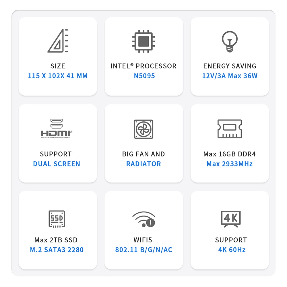 Міні ПК Beelink Mini S на процесорі Intel Celeron N5095, фото опису 2