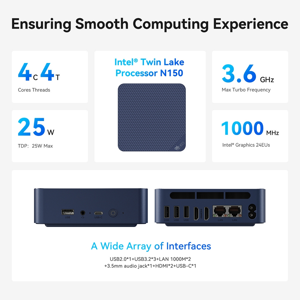 Міні ПК Beelink EQ14 на процесорі Intel N150, фото опису 3
