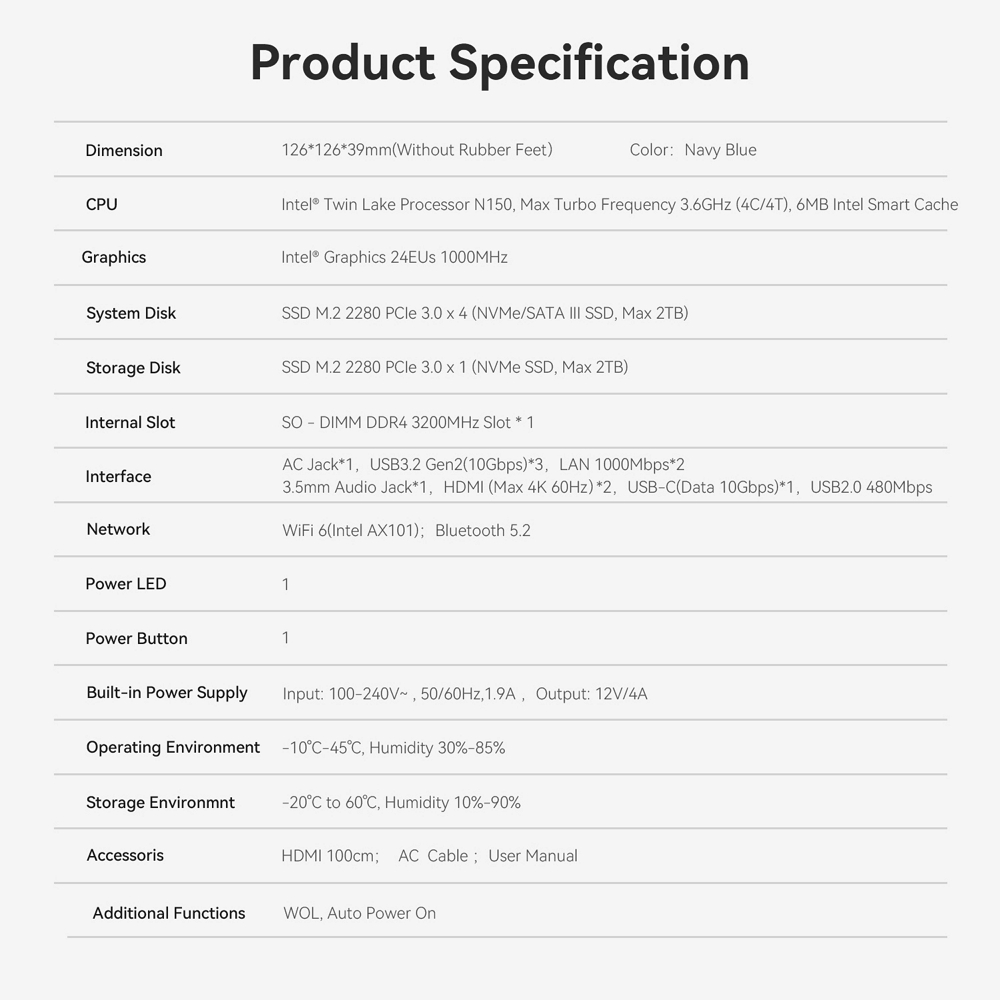 Міні ПК Beelink EQ14 на процесорі Intel N150, фото опису 23