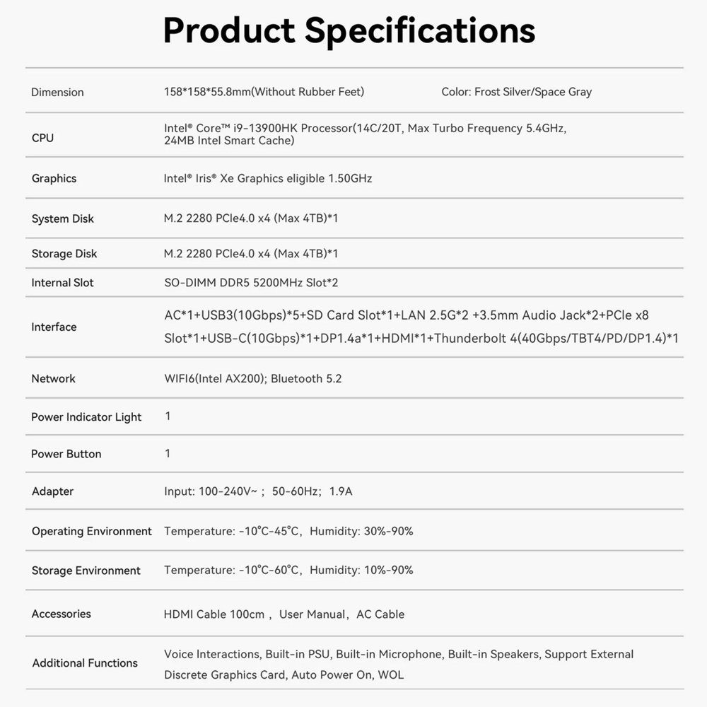Міні ПК Beelink GTi13 Ultra на процесорі Intel Core i9-13900HK, фото опису 24