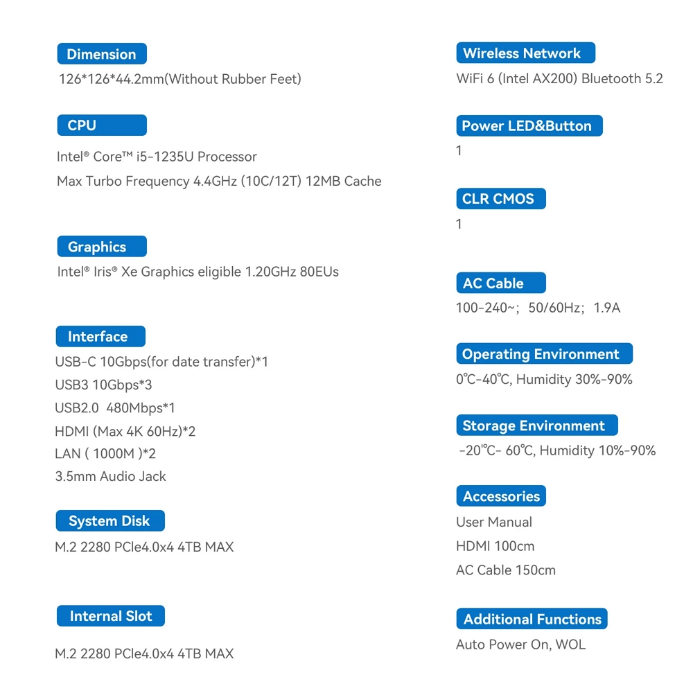 Міні ПК Beelink EQi12 на процесорі Intel Core i5-1235U, фото опису 20