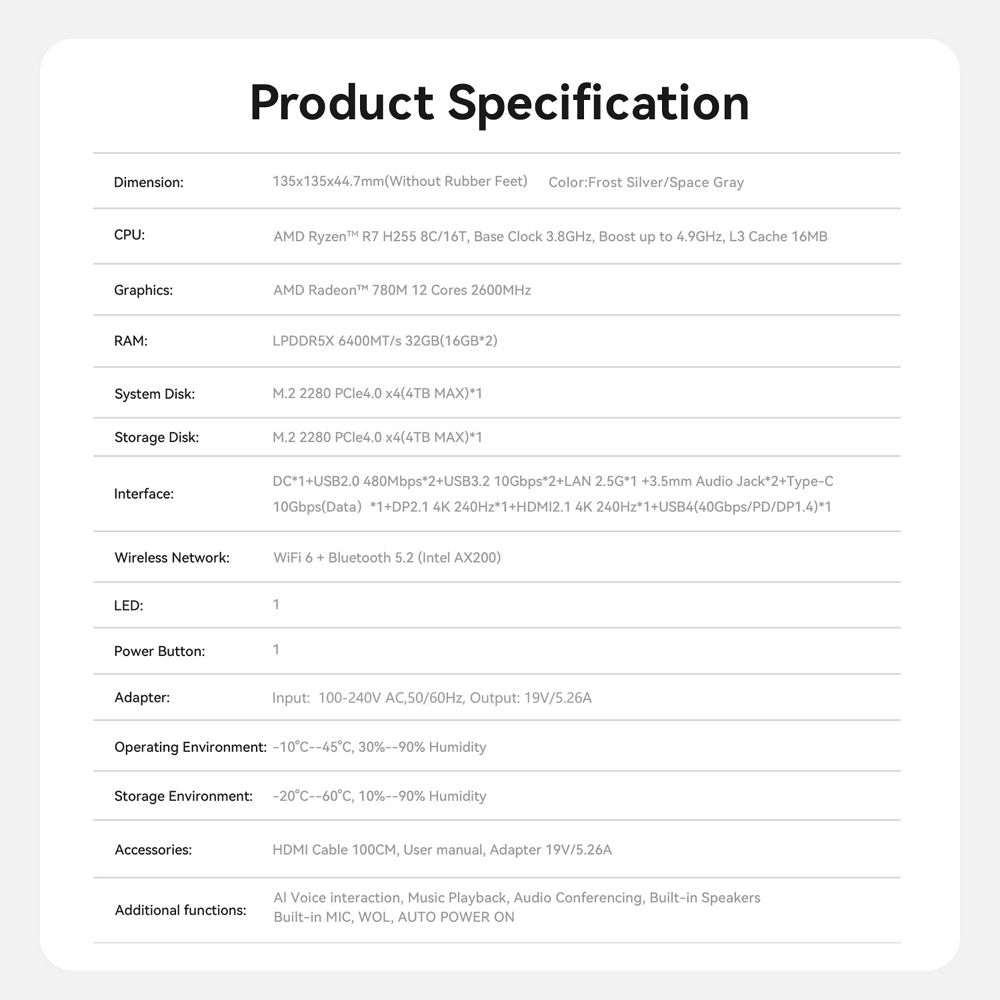 Міні ПК Beelink SER9 Pro на процесорі AMD Ryzen 7 H 255, фото опису 28