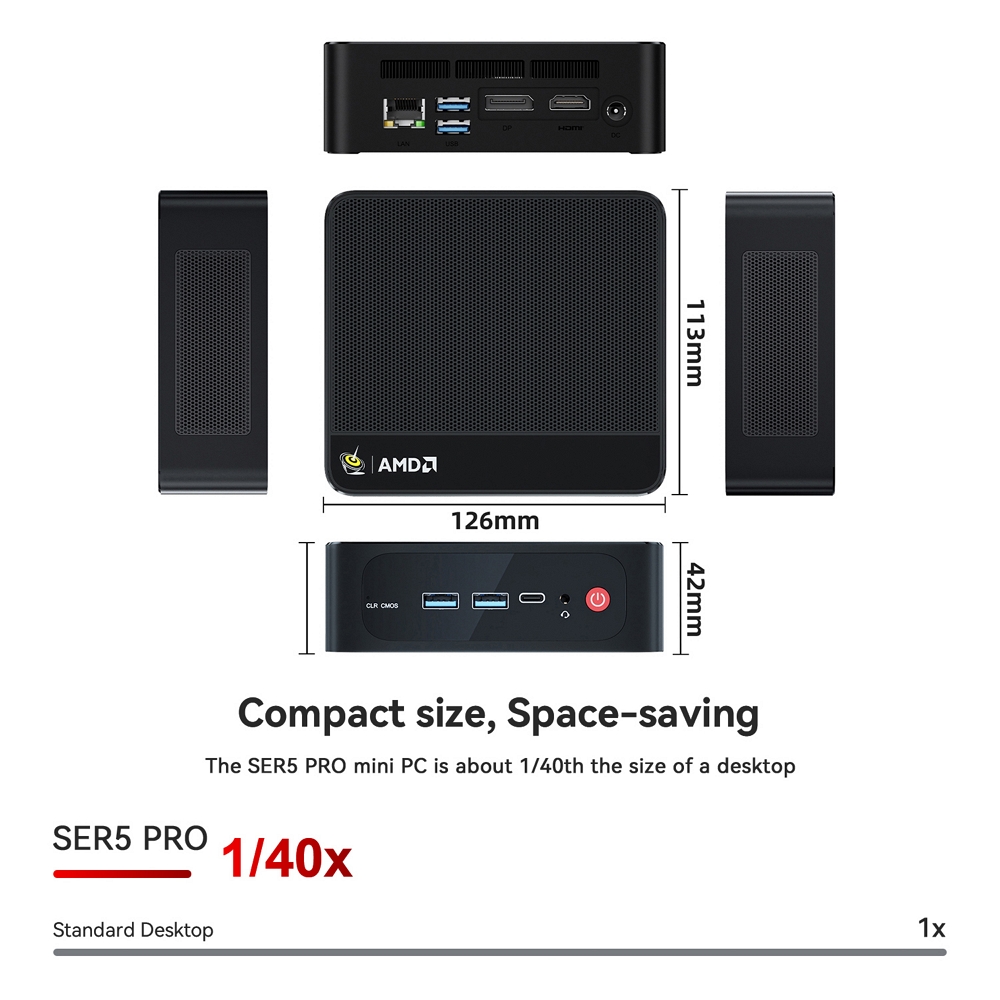 Міні ПК Beelink SER5 Pro на процесорі AMD Ryzen 5 5625U, фото опису 12